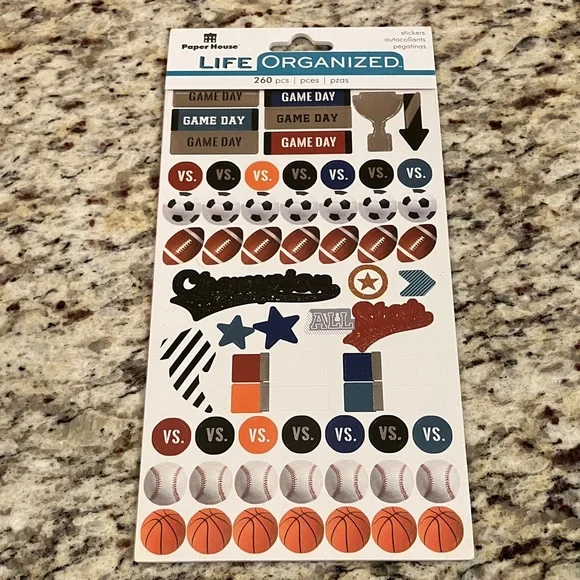 Sports Planner Stickers 260 Piece Game Day Set for Journals Calendars Scrapbooks - Picture 2 of 6